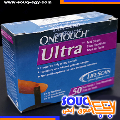 شرائط قياس السكر وان تاتش الترا 50شريط ONE TOUCH ULTRA